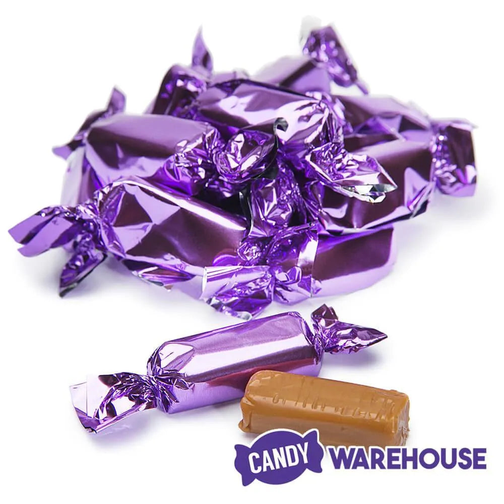 Foiled Caramel Candy - Purple: 180-Piece Bag