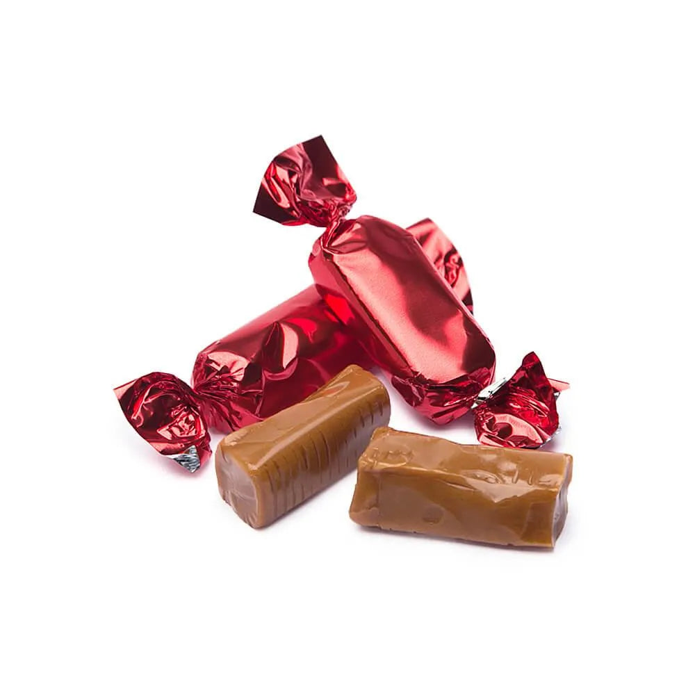 Foiled Caramel Candy - Red: 180-Piece Bag