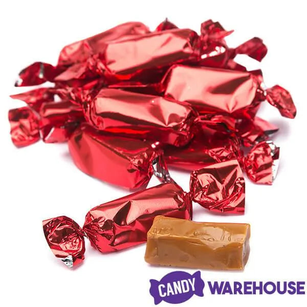 Foiled Caramel Candy - Red: 180-Piece Bag