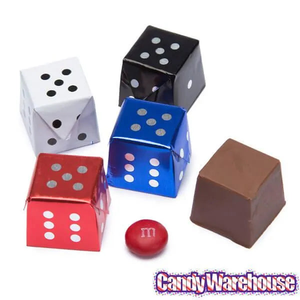 Foiled Chocolate Dice Candy: 145-Piece Tub