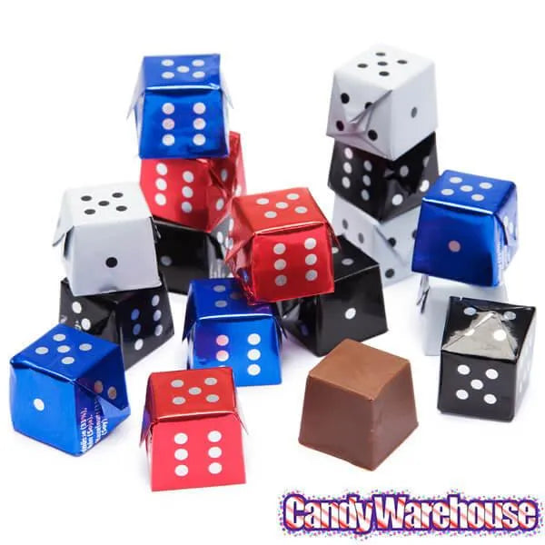 Foiled Chocolate Dice Candy: 145-Piece Tub