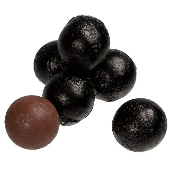 Foiled Milk Chocolate Balls - Black: 2LB Bag