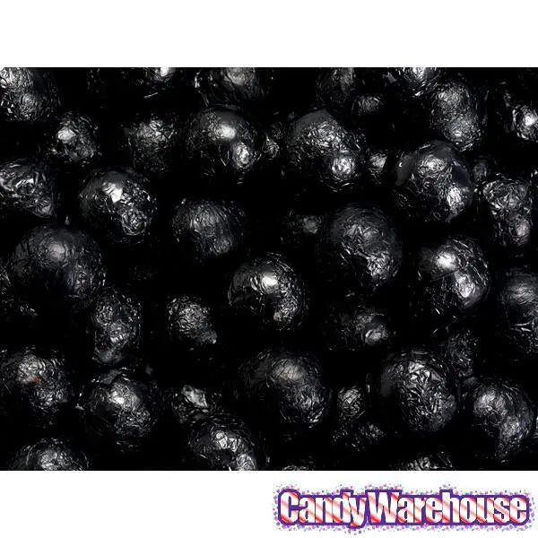 Foiled Milk Chocolate Balls - Black: 2LB Bag