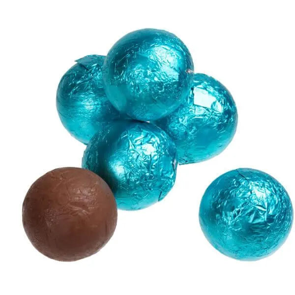 Foiled Milk Chocolate Balls - Caribbean Blue: 2LB Bag