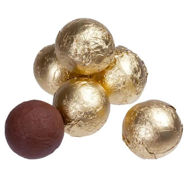 Foiled Milk Chocolate Balls - Gold: 2LB Bag