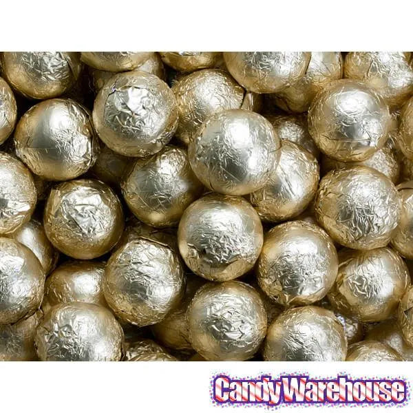 Foiled Milk Chocolate Balls - Gold: 2LB Bag