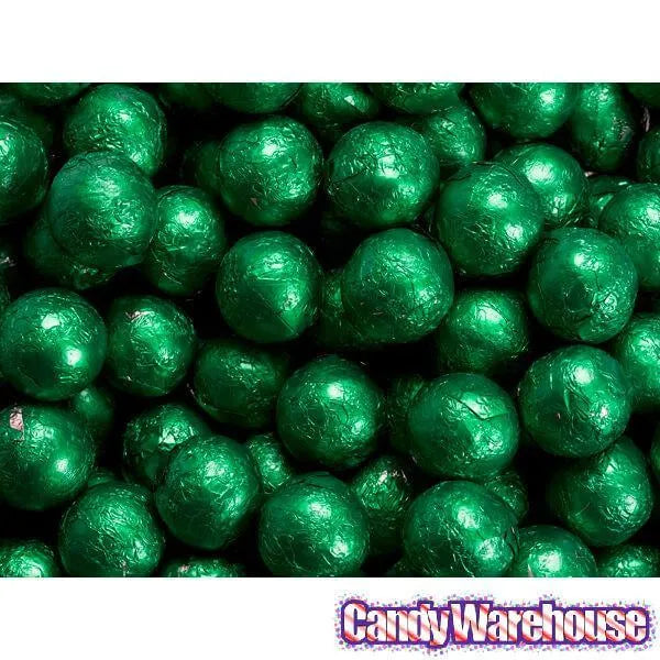 Foiled Milk Chocolate Balls - Green: 2LB Bag