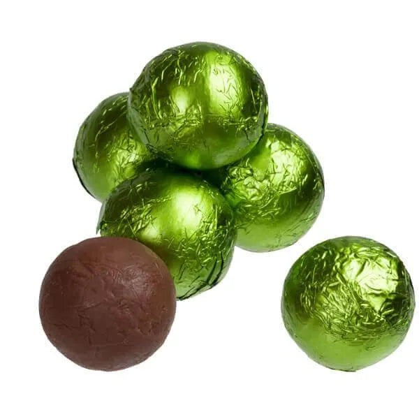 Foiled Milk Chocolate Balls - Kiwi Green: 2LB Bag