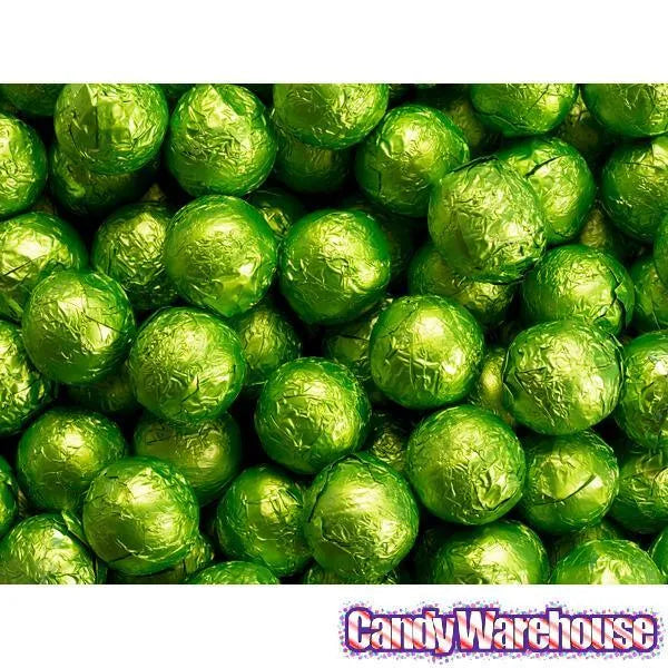 Foiled Milk Chocolate Balls - Kiwi Green: 2LB Bag