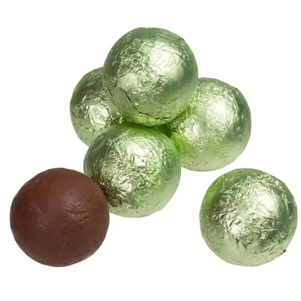 Foiled Milk Chocolate Balls - Leaf Green: 2LB Bag