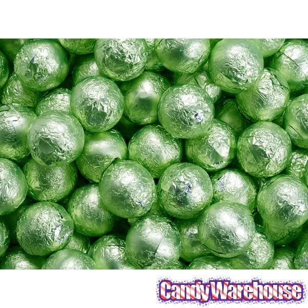 Foiled Milk Chocolate Balls - Leaf Green: 2LB Bag