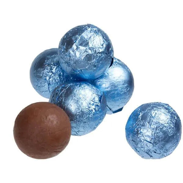 Foiled Milk Chocolate Balls - Light Blue: 2LB Bag