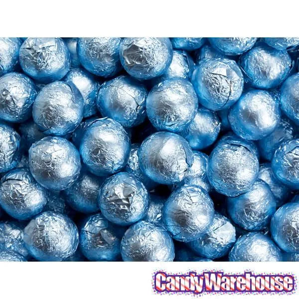 Foiled Milk Chocolate Balls - Light Blue: 2LB Bag