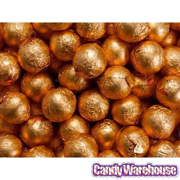 Foiled Milk Chocolate Balls - Orange: 2LB Bag