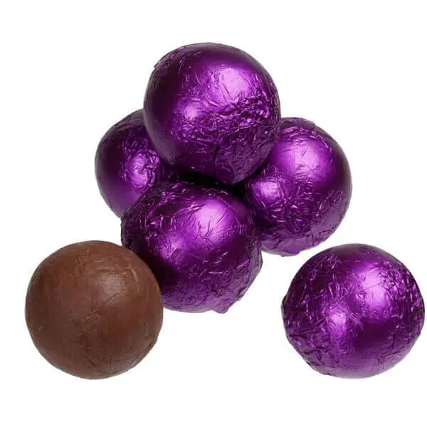 Foiled Milk Chocolate Balls - Purple: 2LB Bag