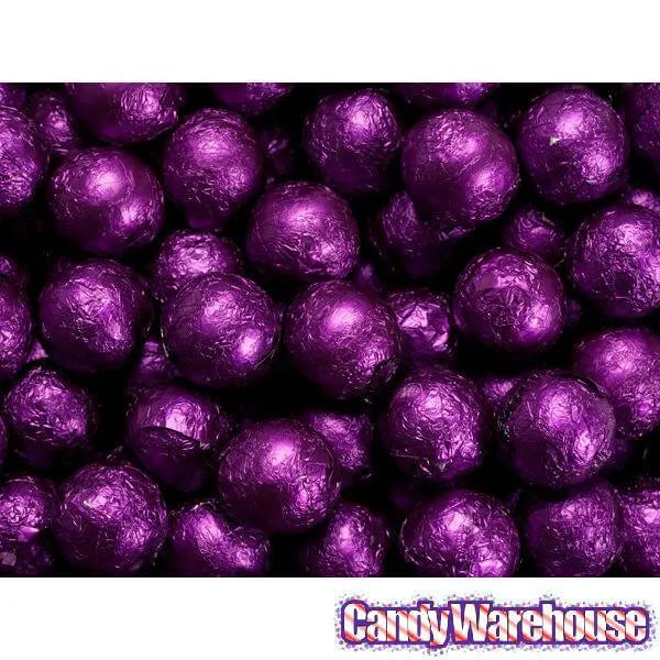 Foiled Milk Chocolate Balls - Purple: 2LB Bag