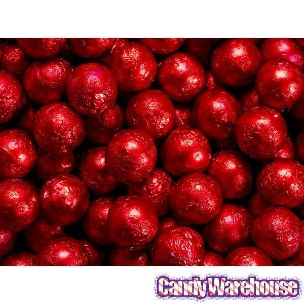 Foiled Milk Chocolate Balls - Red: 2LB Bag