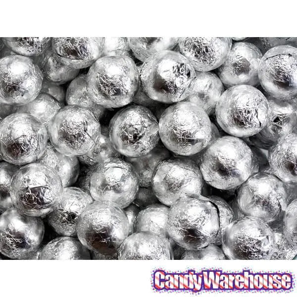 Foiled Milk Chocolate Balls - Silver: 2LB Bag