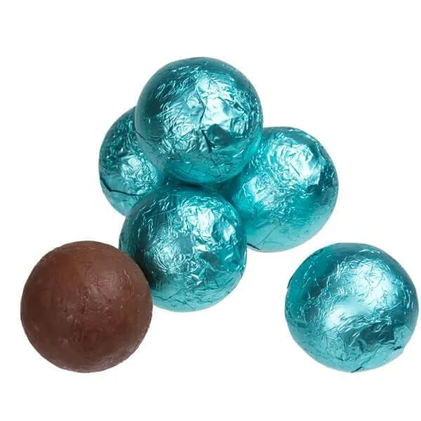 Foiled Milk Chocolate Balls - Tiffany Blue: 2LB Bag