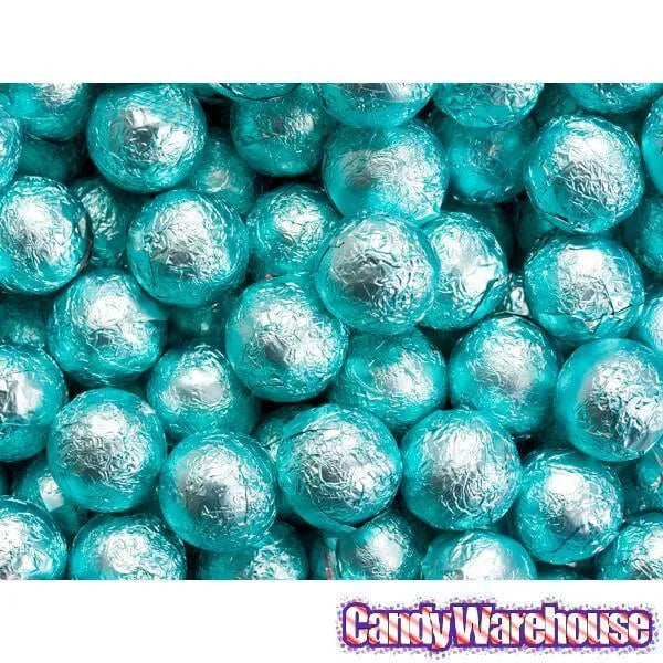 Foiled Milk Chocolate Balls - Tiffany Blue: 2LB Bag