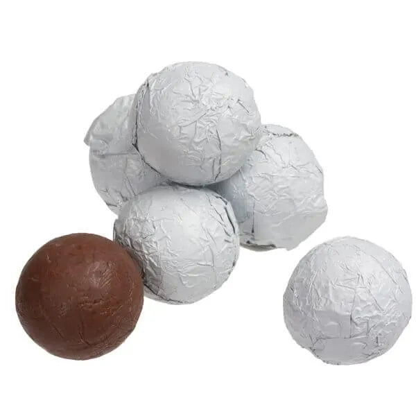 Foiled Milk Chocolate Balls - White: 2LB Bag