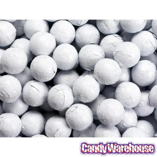 Foiled Milk Chocolate Balls - White: 2LB Bag