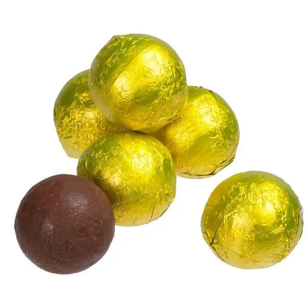 Foiled Milk Chocolate Balls - Yellow: 2LB Bag