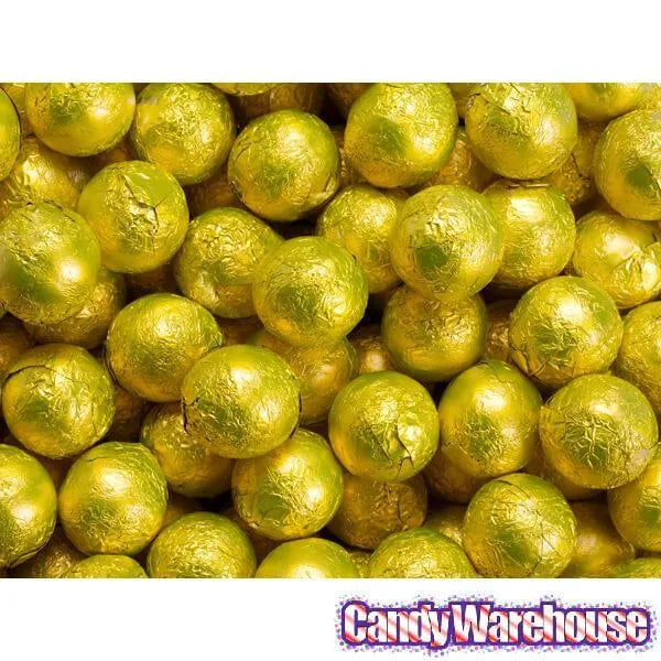 Foiled Milk Chocolate Balls - Yellow: 2LB Bag