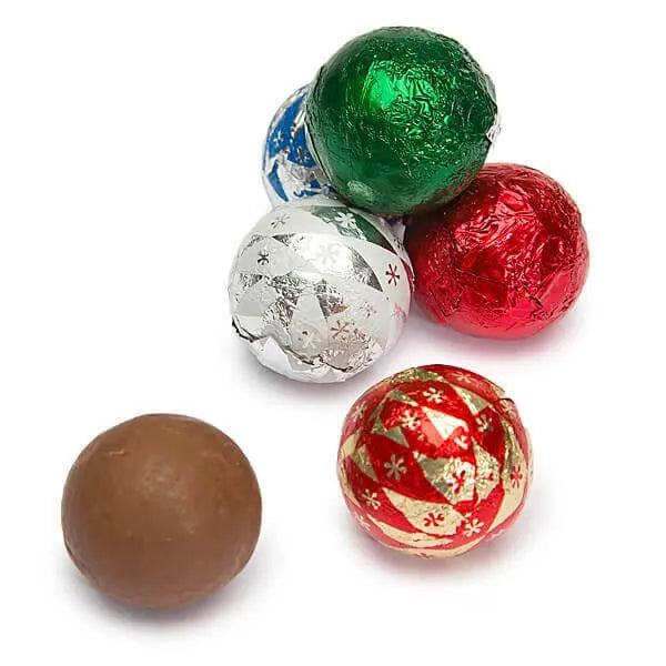 Foiled Milk Chocolate Christmas Ornaments: 2LB Bag