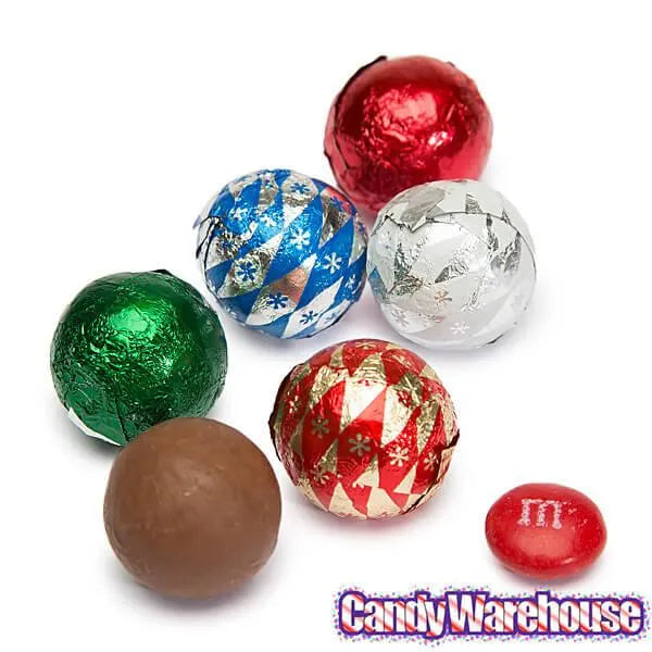 Foiled Milk Chocolate Christmas Ornaments: 2LB Bag