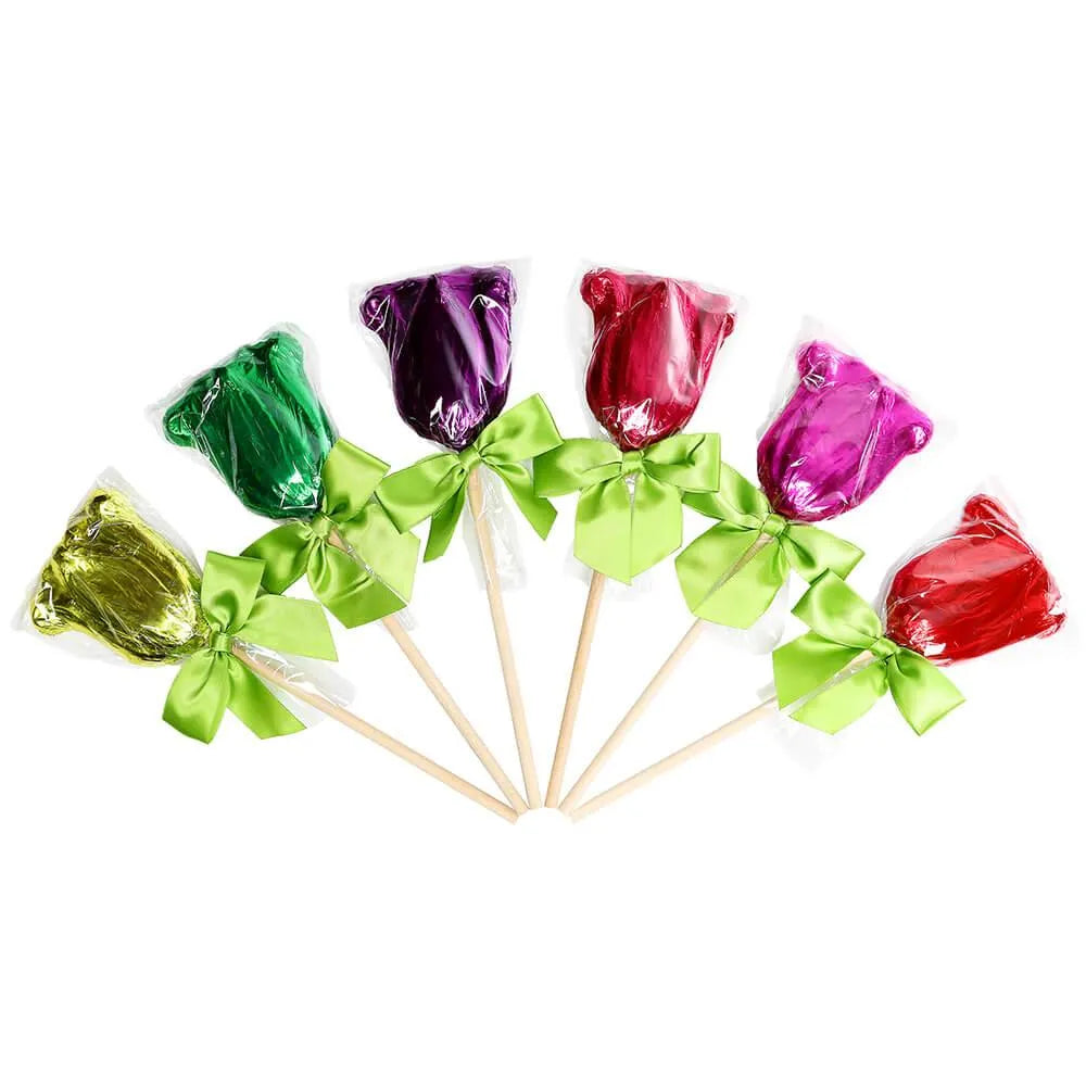 Foiled Milk Chocolate Dutch Tulips: 6-Piece Set