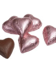 Foiled Milk Chocolate Hearts - Light Pink: 2LB Bag