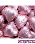 Foiled Milk Chocolate Hearts - Light Pink: 2LB Bag