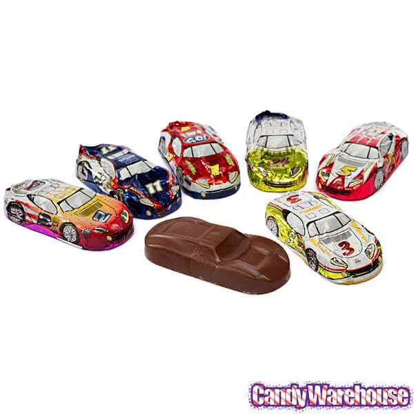 Foiled Milk Chocolate Race Cars: 36-Piece Display