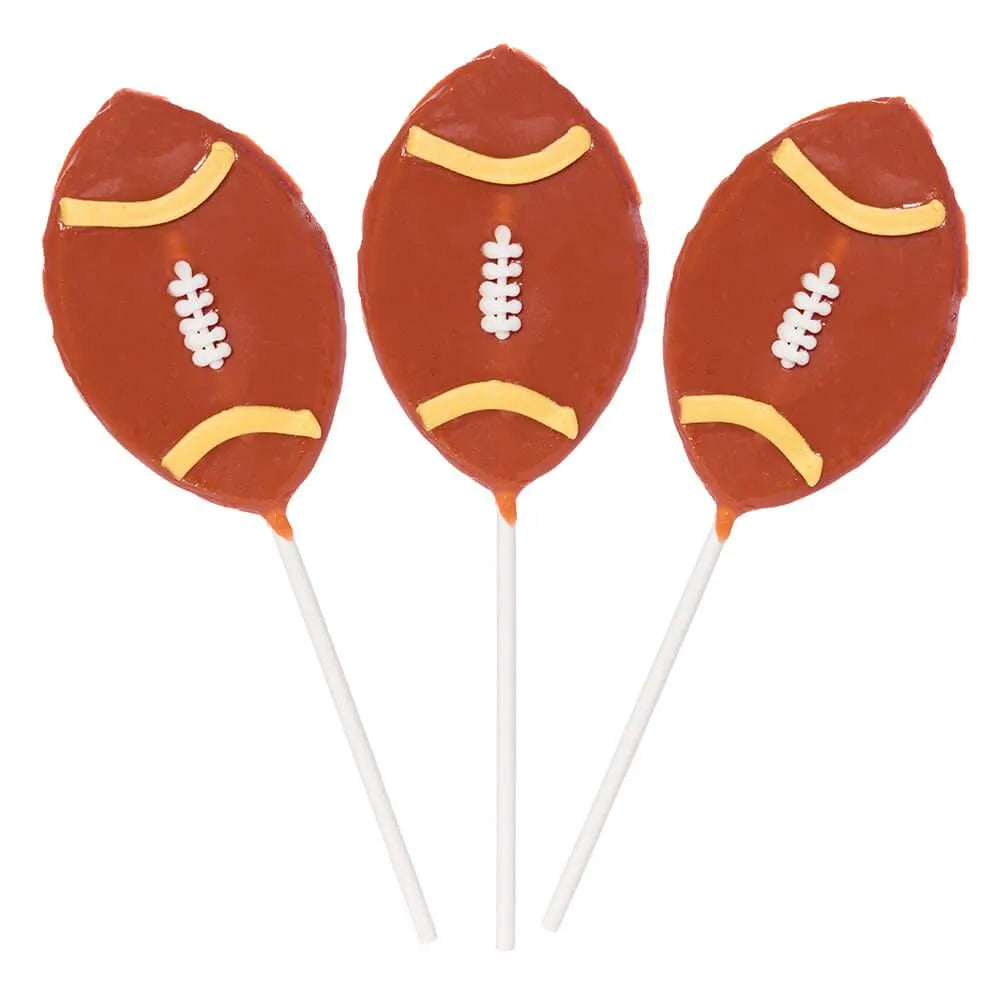 Football Hard Candy Lollipops: 12-Piece Pack