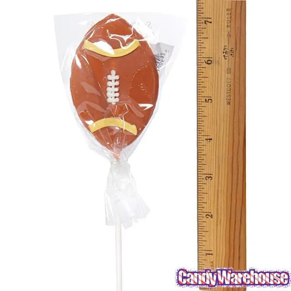 Football Hard Candy Lollipops: 12-Piece Pack