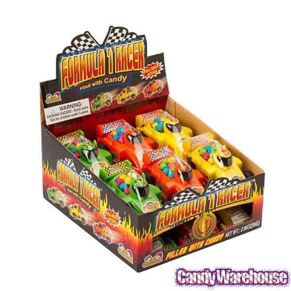 Formula 1 Racer Candy Filled Race Cars: 12-Piece Box