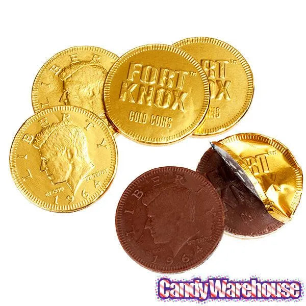 Fort Knox Gold Foiled Milk Chocolate Coins Candy: 180-Piece Tub