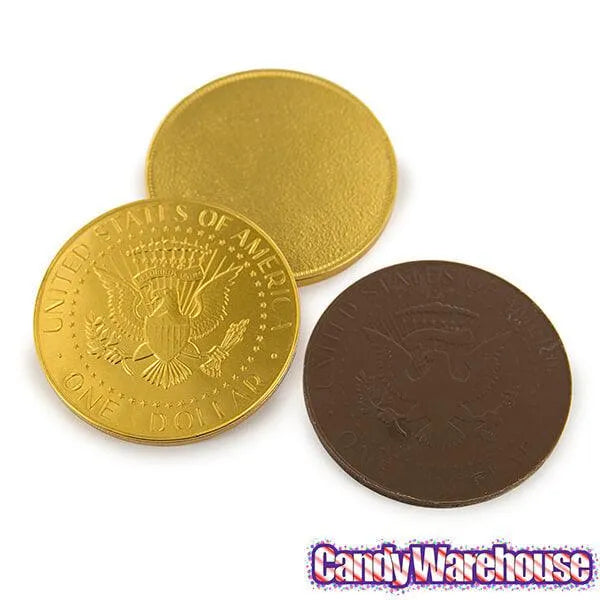 Fort Knox Gold Foiled Milk Chocolate US Dollar Medallions: 30-Piece Box