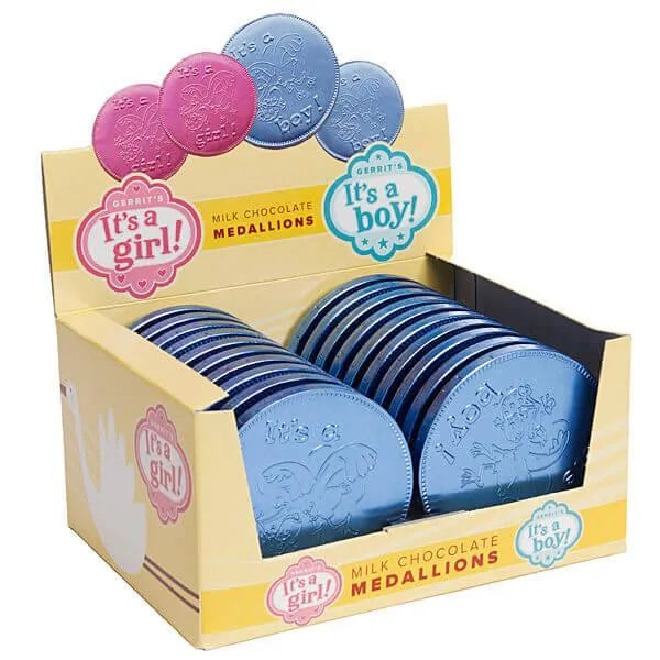 Fort Knox It's a Boy Foiled Milk Chocolate 4-Inch Medallions: 20-Piece Box