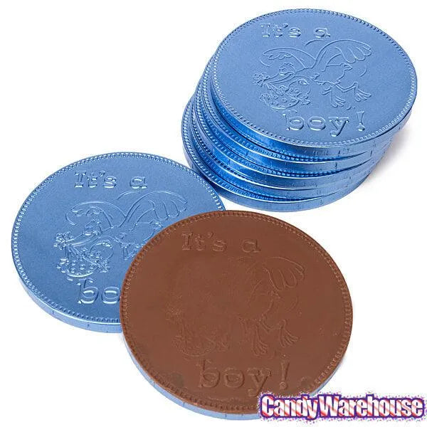 Fort Knox It's a Boy Foiled Milk Chocolate 4-Inch Medallions: 20-Piece Box