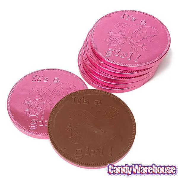 Fort Knox It's a Girl Foiled Milk Chocolate 4-Inch Medallions: 20-Piece Box