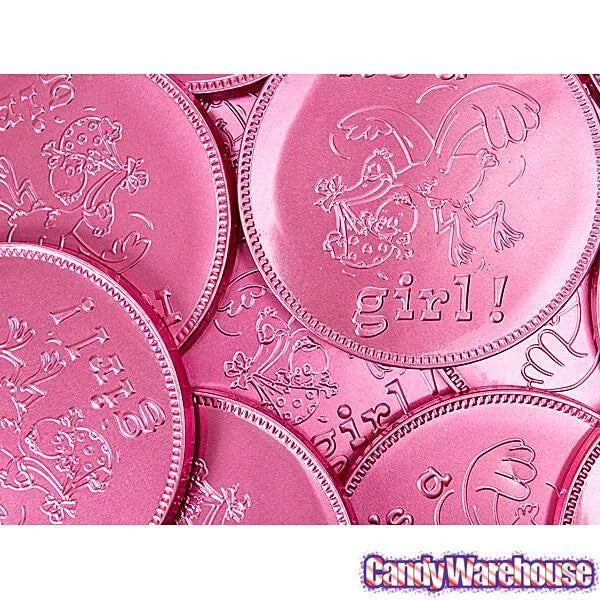 Fort Knox It's a Girl Foiled Milk Chocolate 4-Inch Medallions: 20-Piece Box