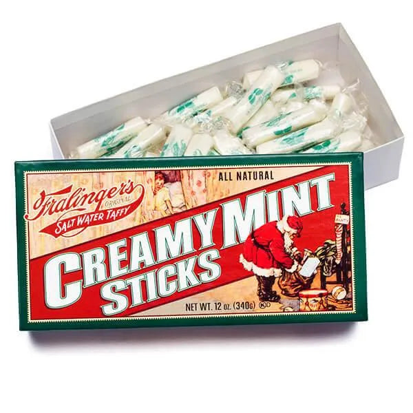 Fralinger's Christmas Creamy Mint Sticks Candy: 12-Ounce Box