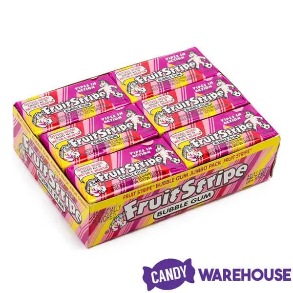 Fruit Stripe Bubble Gum Packs - Bubblegum: 12-Piece Box