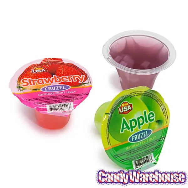 Fruzel Assorted Natural Fruit Jelly Candy Cups: 36-Piece Jar