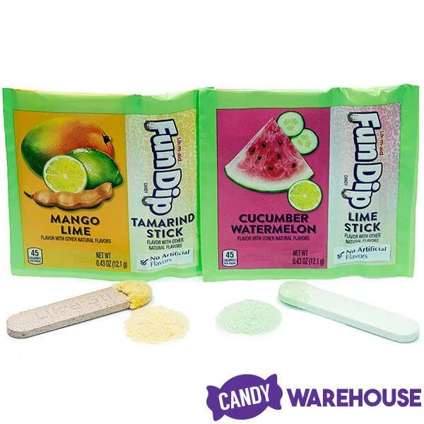 Fun Dip Candy Packs - Mango Lime & Cucumber Watermelon: 12-Piece Box