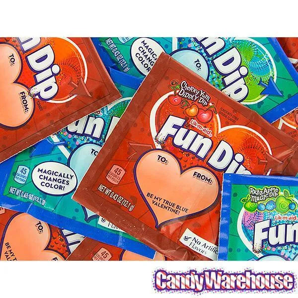 Fun Dip Valentine Candy and Card Kits: 60-Piece Box