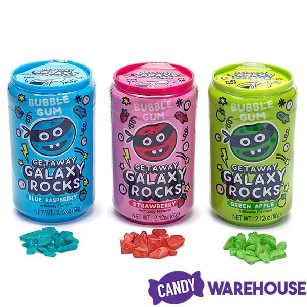 Getaway Galaxy Rocks Bubble Gum Cans: 12-Piece Box