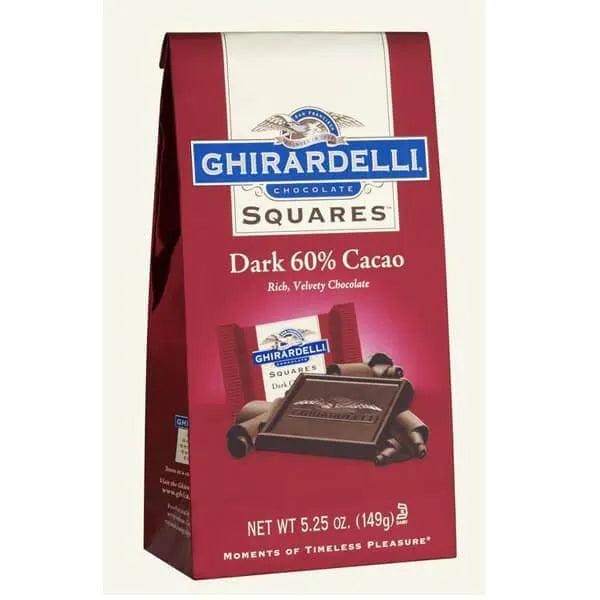 Ghirardelli 60% Dark Chocolate Squares 5-Ounce Bags: 6-Piece Box